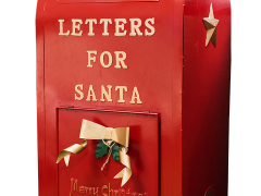 Bild zeigt einen alten Briefkasten mit der Aufschrift "Letter for Santa"