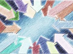 Bild zeigt Pfeile die aufeinander zulaufen