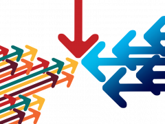 Bild zeigt Pfeile die aufeinander zulaufen