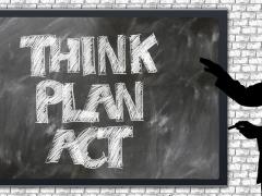 Bild mit den Worten Think, Plan, Act