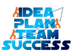 Bild mit den Worten Idea, Plan, Team und Success