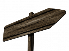 Bild zeigt ein Holzschild ohne Aufschrift